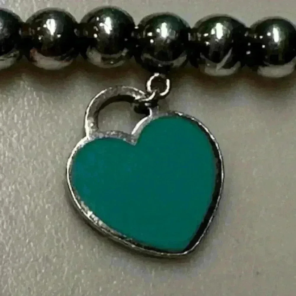 ⛓️‍💥 Tiffany Blue Heart Tag Bead Bracelet + COA - Picture 6 of 12